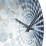 White And Blue Abstract Element Fight II - Abstract Metal Wall Clock