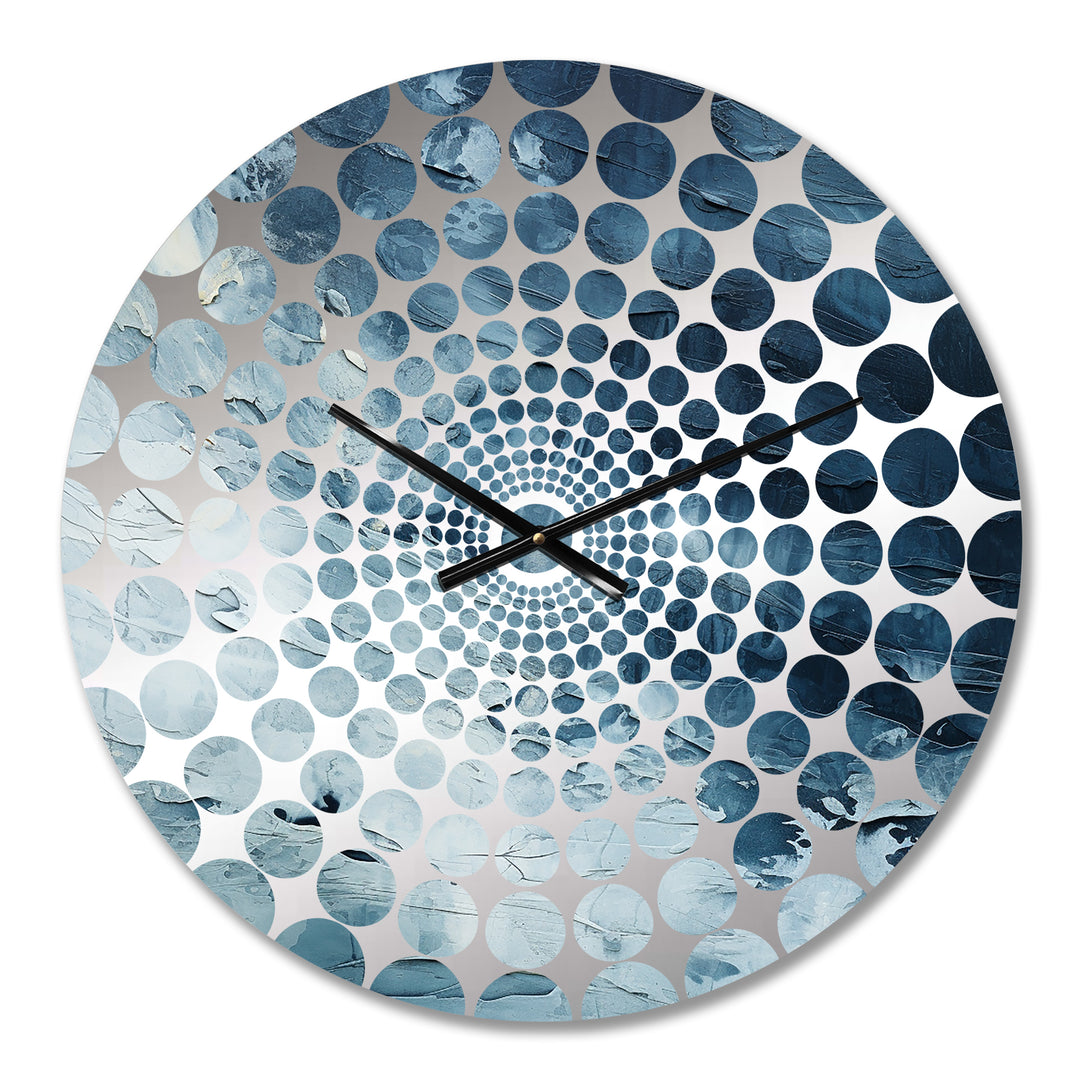 White And Blue Abstract Element Fight II - Abstract Metal Wall Clock