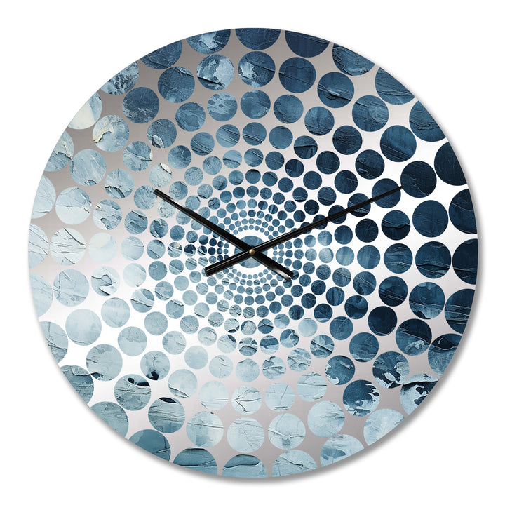 White And Blue Abstract Element Fight II - Abstract Metal Wall Clock