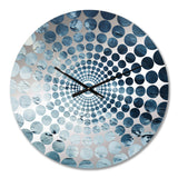 White And Blue Abstract Element Fight II - Abstract Metal Wall Clock