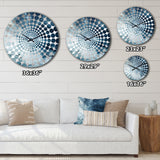 White And Blue Abstract Element Fight II - Abstract Metal Wall Clock