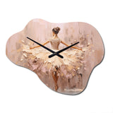 Beige Gold Minimalism Ballerina II - Asymmetric Metal Wall Clock