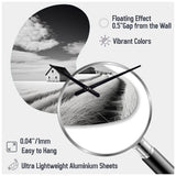 Black And White Barn Minimalism Country Charm I - Asymmetric Metal Wall Clock