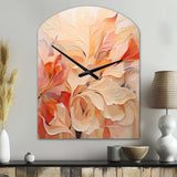 Minimalism Peach Flowers - Asymmetric Metal Wall Clock