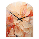 Minimalism Peach Flowers - Asymmetric Metal Wall Clock