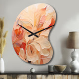Minimalism Peach Flowers - Asymmetric Metal Wall Clock