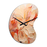 Minimalism Peach Flowers - Asymmetric Metal Wall Clock