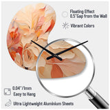 Minimalism Peach Flowers - Asymmetric Metal Wall Clock