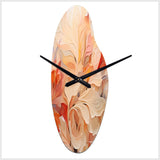 Minimalism Peach Flowers - Asymmetric Metal Wall Clock