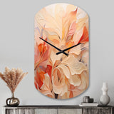 Minimalism Peach Flowers - Asymmetric Metal Wall Clock