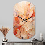 Minimalism Peach Flowers - Asymmetric Metal Wall Clock