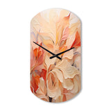 Minimalism Peach Flowers - Asymmetric Metal Wall Clock