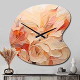 Minimalism Peach Flowers - Asymmetric Metal Wall Clock