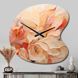 Minimalism Peach Flowers - Asymmetric Metal Wall Clock