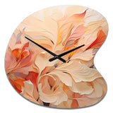 Minimalism Peach Flowers - Asymmetric Metal Wall Clock