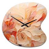 Minimalism Peach Flowers - Asymmetric Metal Wall Clock