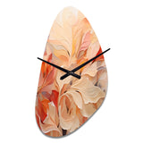 Minimalism Peach Flowers - Asymmetric Metal Wall Clock