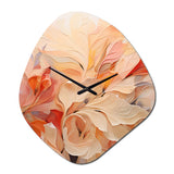 Minimalism Peach Flowers - Asymmetric Metal Wall Clock