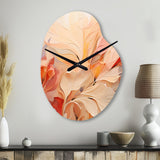Minimalism Peach Flowers - Asymmetric Metal Wall Clock
