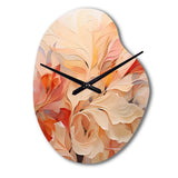 Minimalism Peach Flowers - Asymmetric Metal Wall Clock