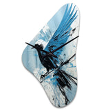 Blue Bird In Mix Of Colors - Asymmetric Metal Wall Clock