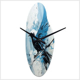 Blue Bird In Mix Of Colors - Asymmetric Metal Wall Clock
