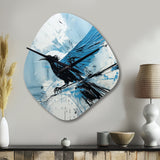 Blue Bird In Mix Of Colors - Asymmetric Metal Wall Clock