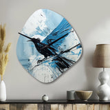 Blue Bird In Mix Of Colors - Asymmetric Metal Wall Clock
