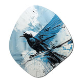 Blue Bird In Mix Of Colors - Asymmetric Metal Wall Clock