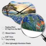 Blue Bonnets Sunset - Asymmetric Metal Wall Clock