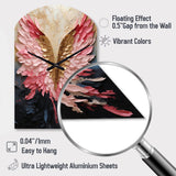 Pink And Gold Angel Wings - Asymmetric Metal Wall Clock