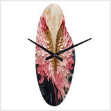 Pink And Gold Angel Wings - Asymmetric Metal Wall Clock