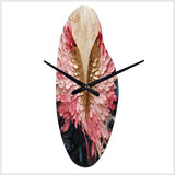 Pink And Gold Angel Wings - Asymmetric Metal Wall Clock