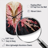 Pink And Gold Angel Wings - Asymmetric Metal Wall Clock