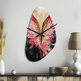 Pink And Gold Angel Wings - Asymmetric Metal Wall Clock