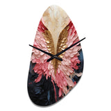 Pink And Gold Angel Wings - Asymmetric Metal Wall Clock