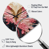 Pink And Gold Angel Wings - Asymmetric Metal Wall Clock