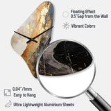 Minimalism Chrome Gold And Black Poteries - Asymmetric Metal Wall Clock