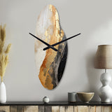Minimalism Chrome Gold And Black Poteries - Asymmetric Metal Wall Clock