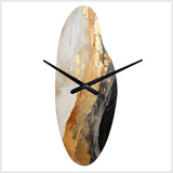 Minimalism Chrome Gold And Black Poteries - Asymmetric Metal Wall Clock