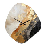 Minimalism Chrome Gold And Black Poteries - Asymmetric Metal Wall Clock