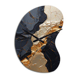 Minimalism Chrome Gold And Black Poteries II - Asymmetric Metal Wall Clock