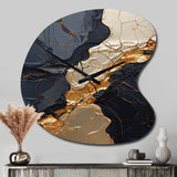 Minimalism Chrome Gold And Black Poteries II - Asymmetric Metal Wall Clock