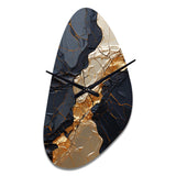 Minimalism Chrome Gold And Black Poteries II - Asymmetric Metal Wall Clock