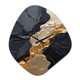 Minimalism Chrome Gold And Black Poteries II - Asymmetric Metal Wall Clock