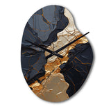 Minimalism Chrome Gold And Black Poteries II - Asymmetric Metal Wall Clock