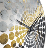 Minimalism Chrome Gold And Black Poteries I - Abstract Metal Wall Clock
