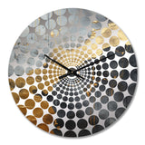 Minimalism Chrome Gold And Black Poteries I - Abstract Metal Wall Clock