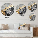 Minimalism Chrome Gold And Black Poteries I - Abstract Metal Wall Clock