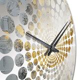 Minimalism Grey Gold Moon Poteries - Abstract Metal Wall Clock